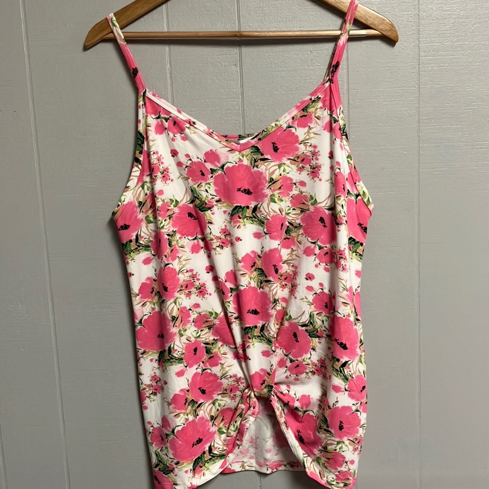 Doublju Floral Tank Size XL Pink New Without Tags